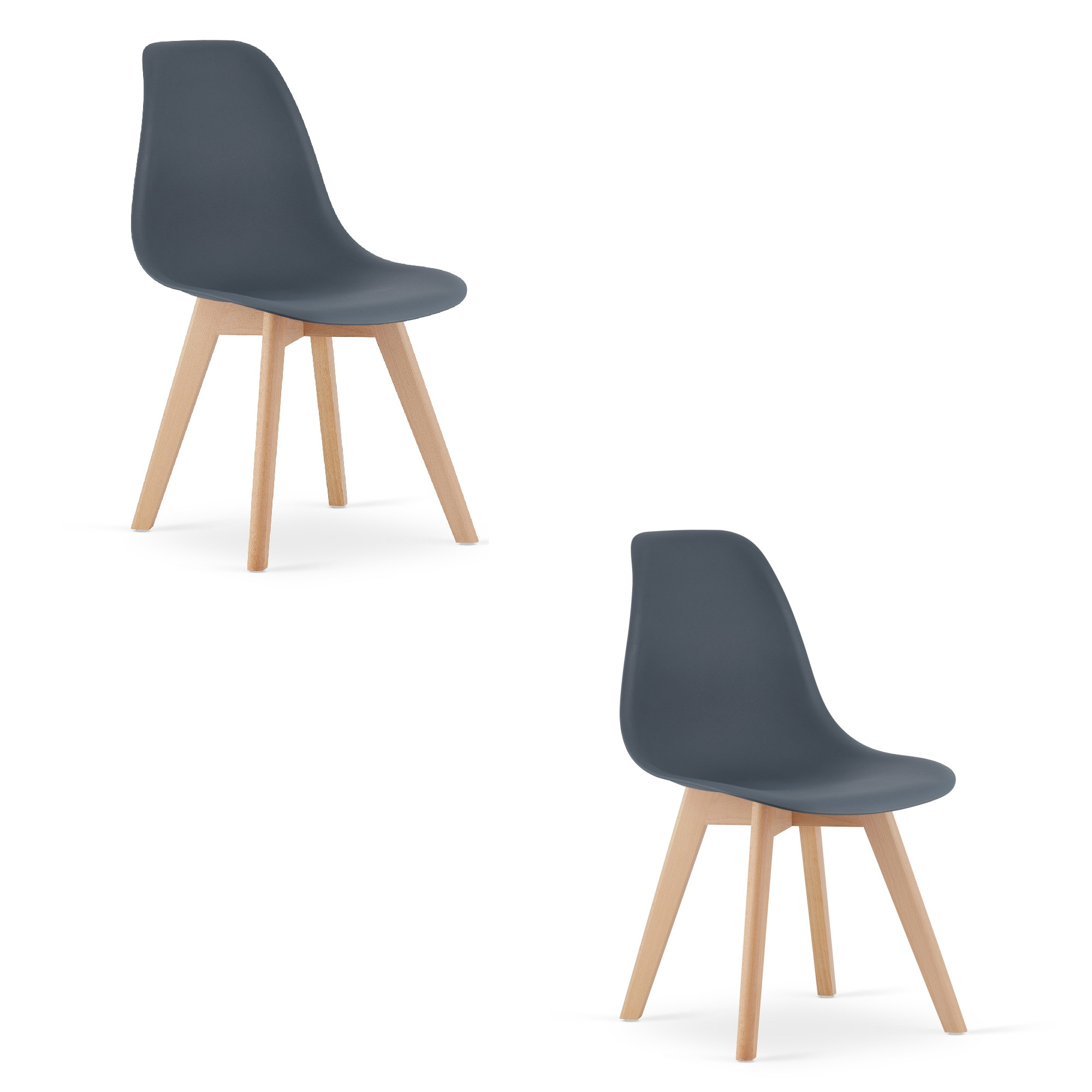 Set dvou jídelních židlí KITO břidlicový (2 ks)