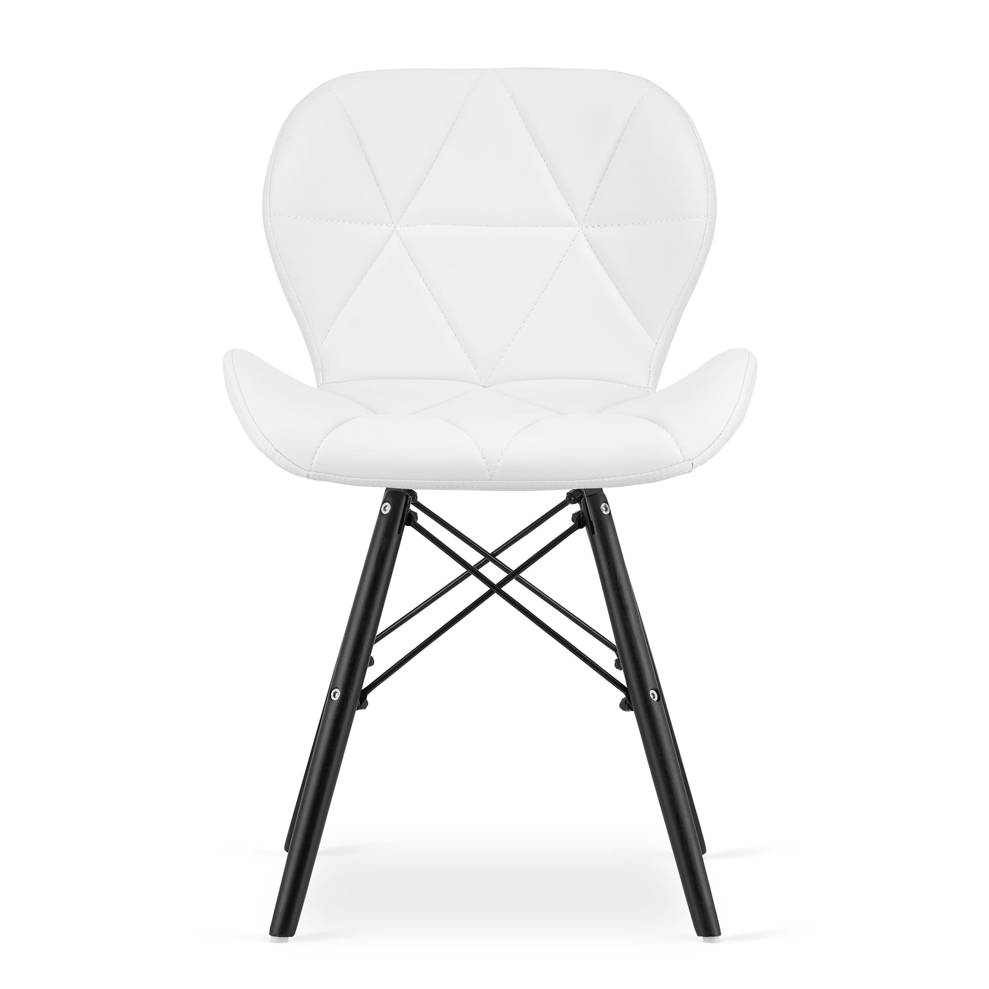 Jídelní židle LAGO ekokůže bílá (černé nohy)