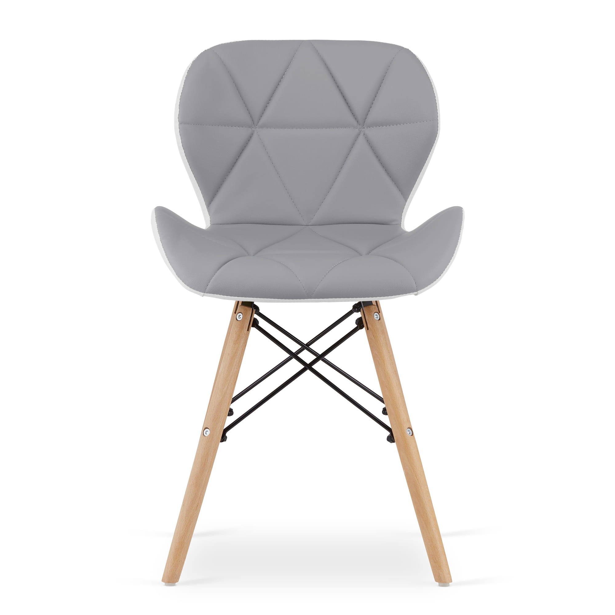 Set dvou jídelních židlí LAGO ekokůže šedo/bílé (2ks)