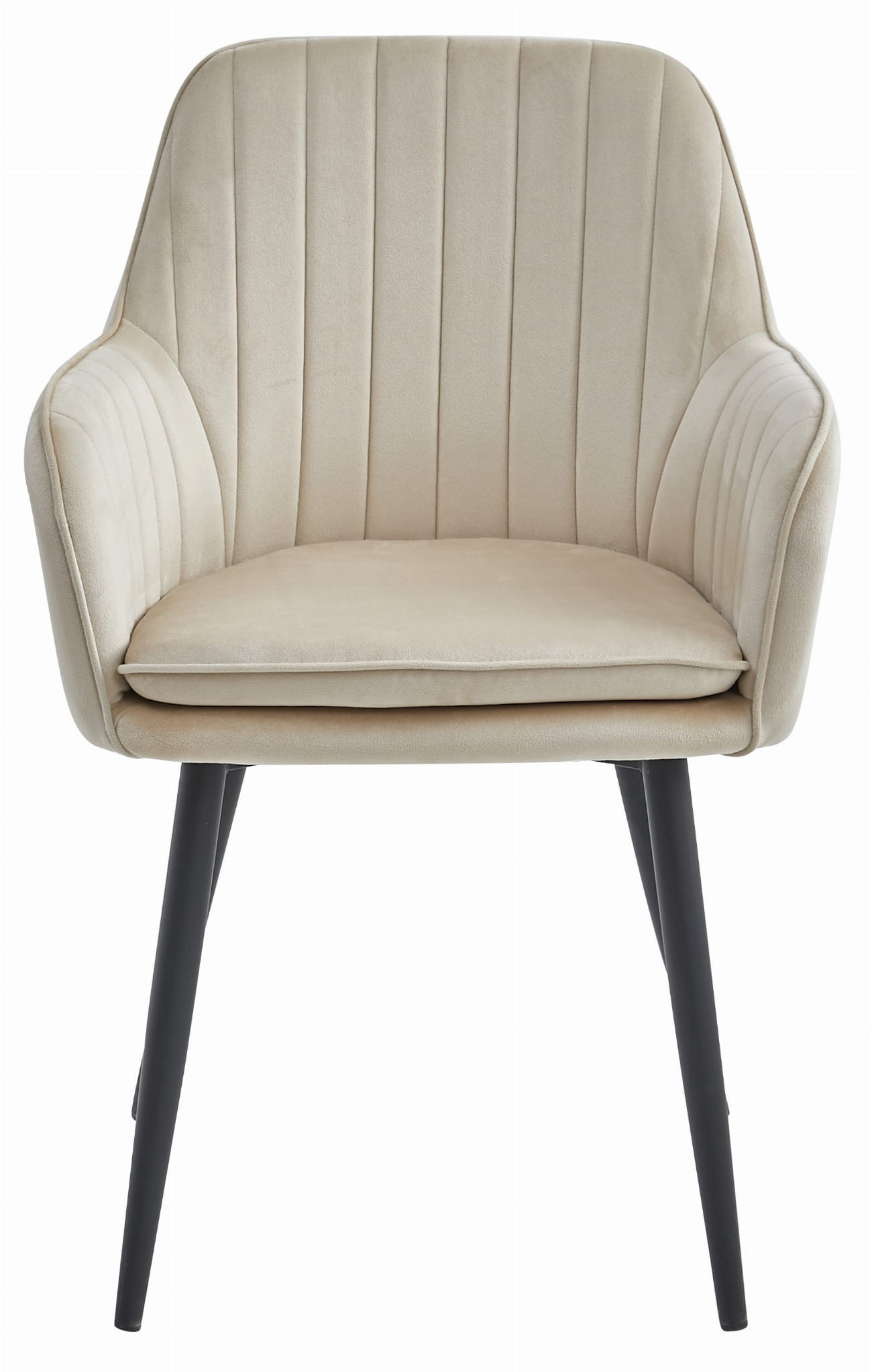 Jídelní židle LUGO sametová béžová (černé nohy)