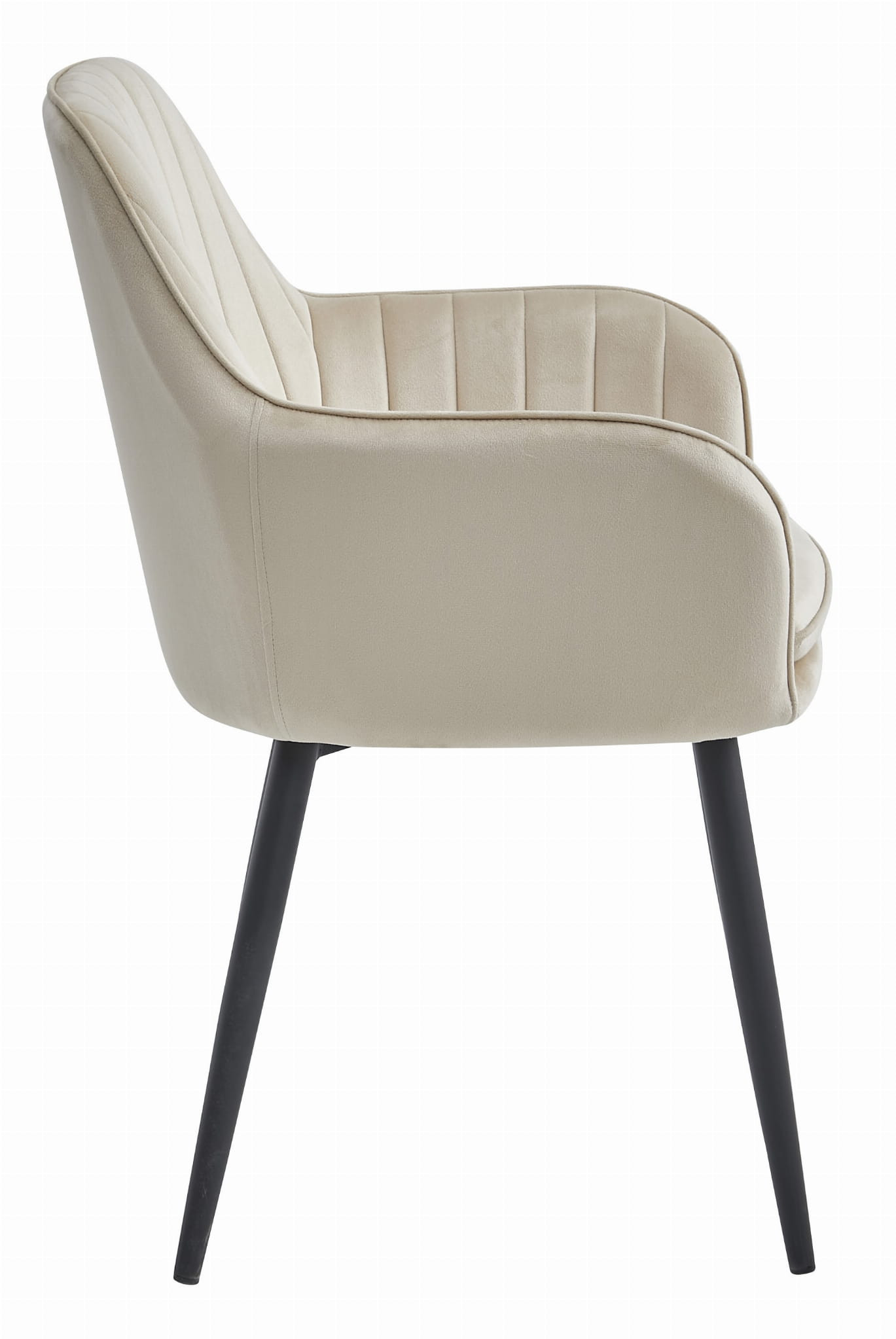 Jídelní židle LUGO sametová béžová (černé nohy)