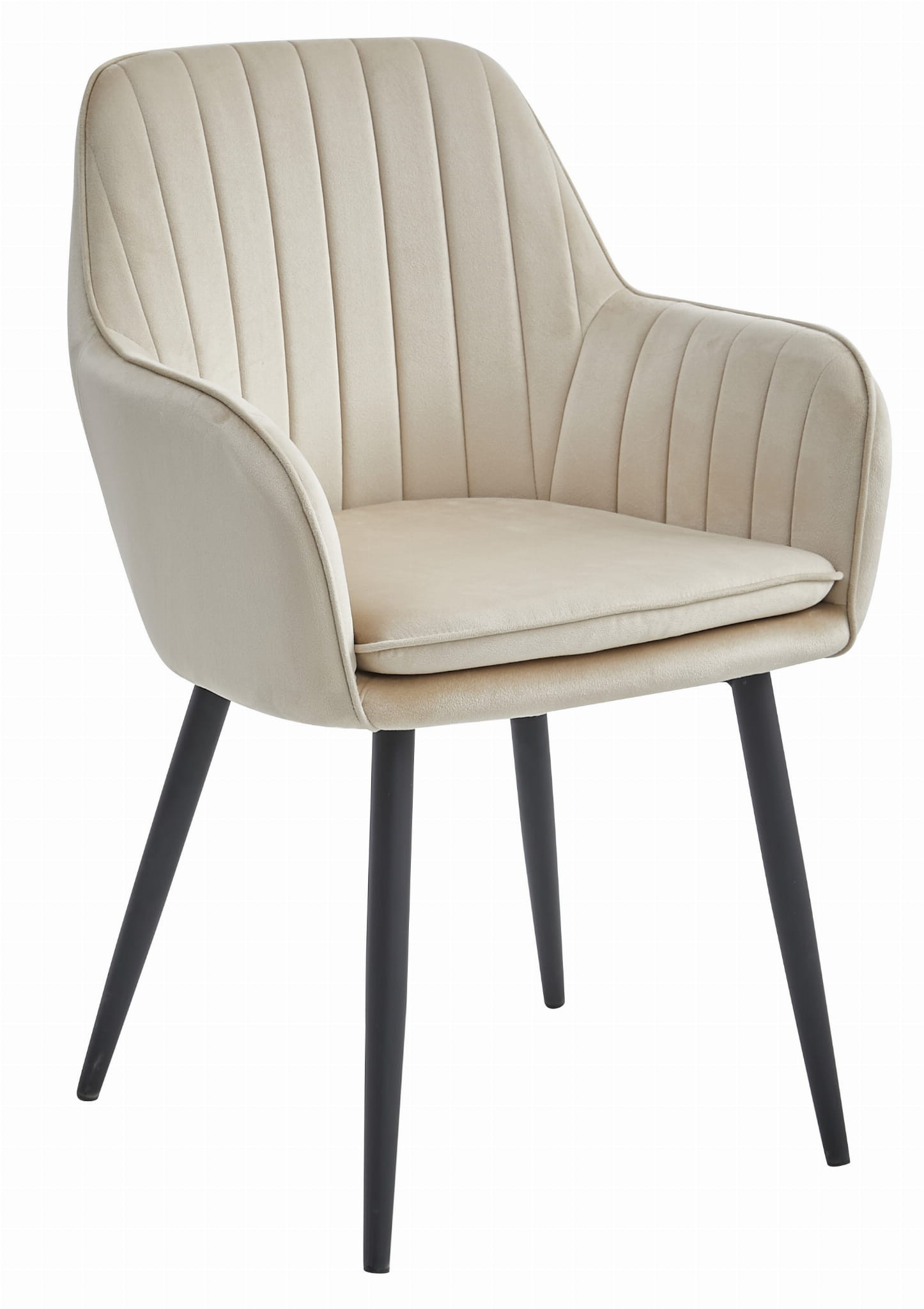 Jídelní židle LUGO sametová béžová (černé nohy)