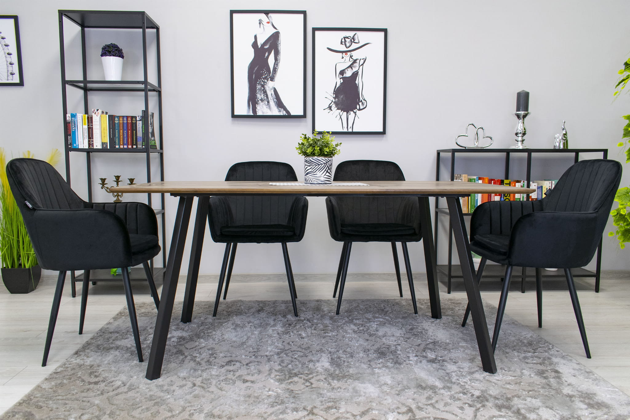 Set jídelních židlí LUGO černé (2ks)