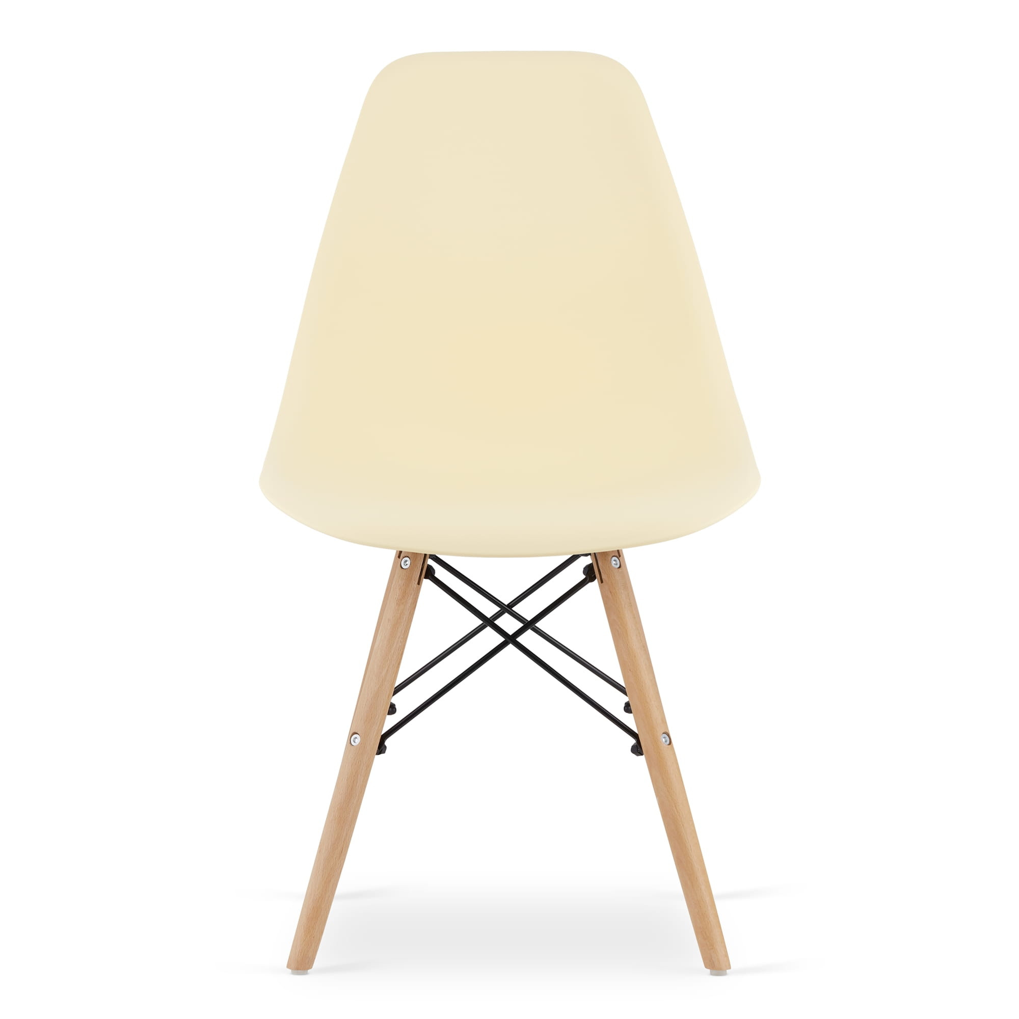 Set jídelních stoliček OSAKA krémové (hnědé nohy) 4ks