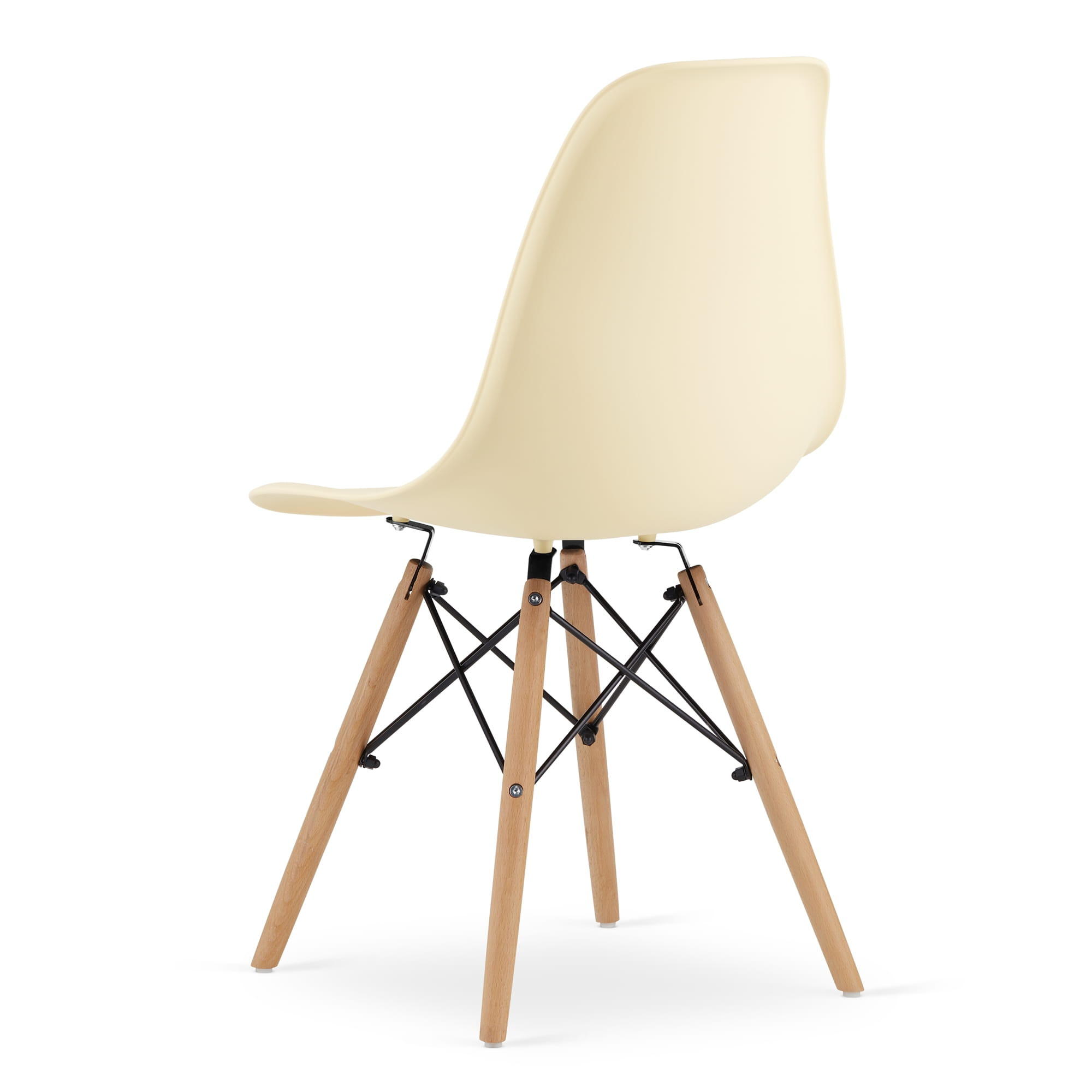 Set jídelních stoliček OSAKA krémové (hnědé nohy) 4ks