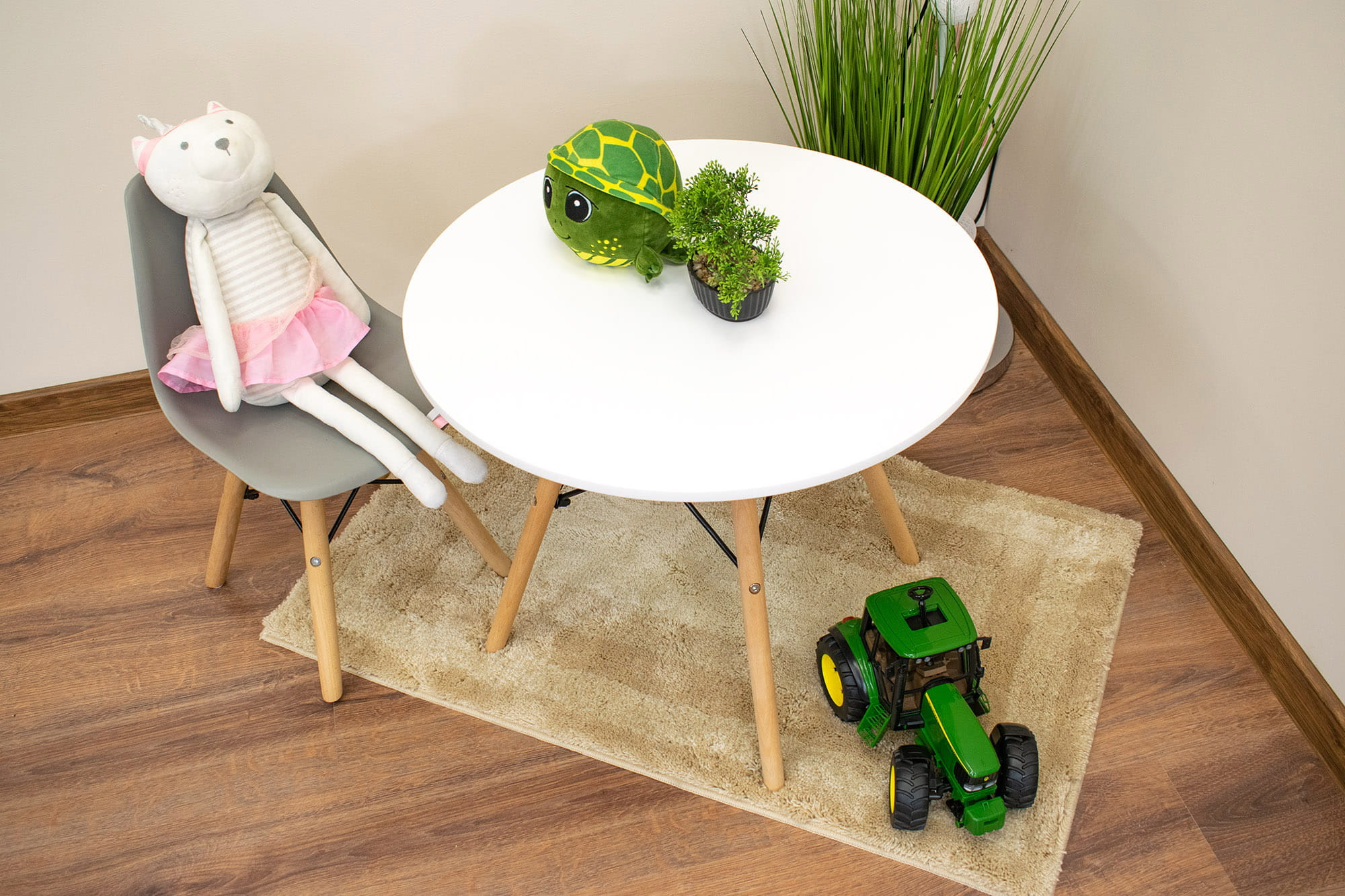 Set tří jídelních židlí ZUBI šedé (hnědé nohy) 3ks