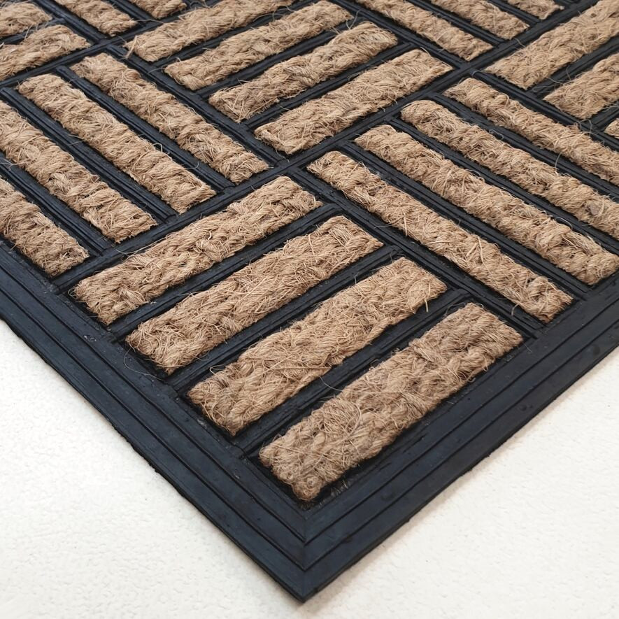 Rohožka Squares hnědá / černá