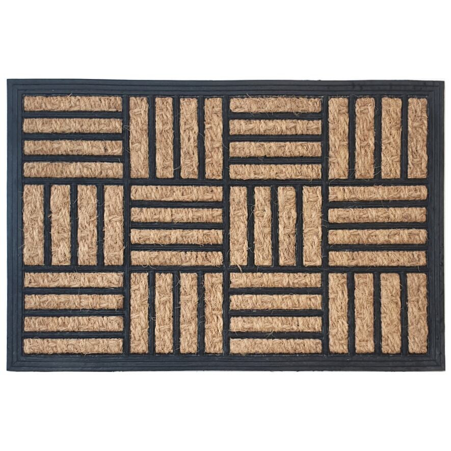 Rohožka Squares hnědá / černá