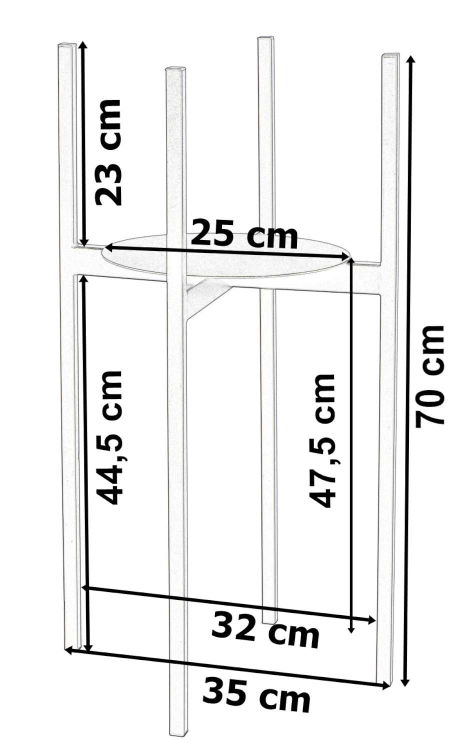 Stojan na kvety TORRE černý 70 cm