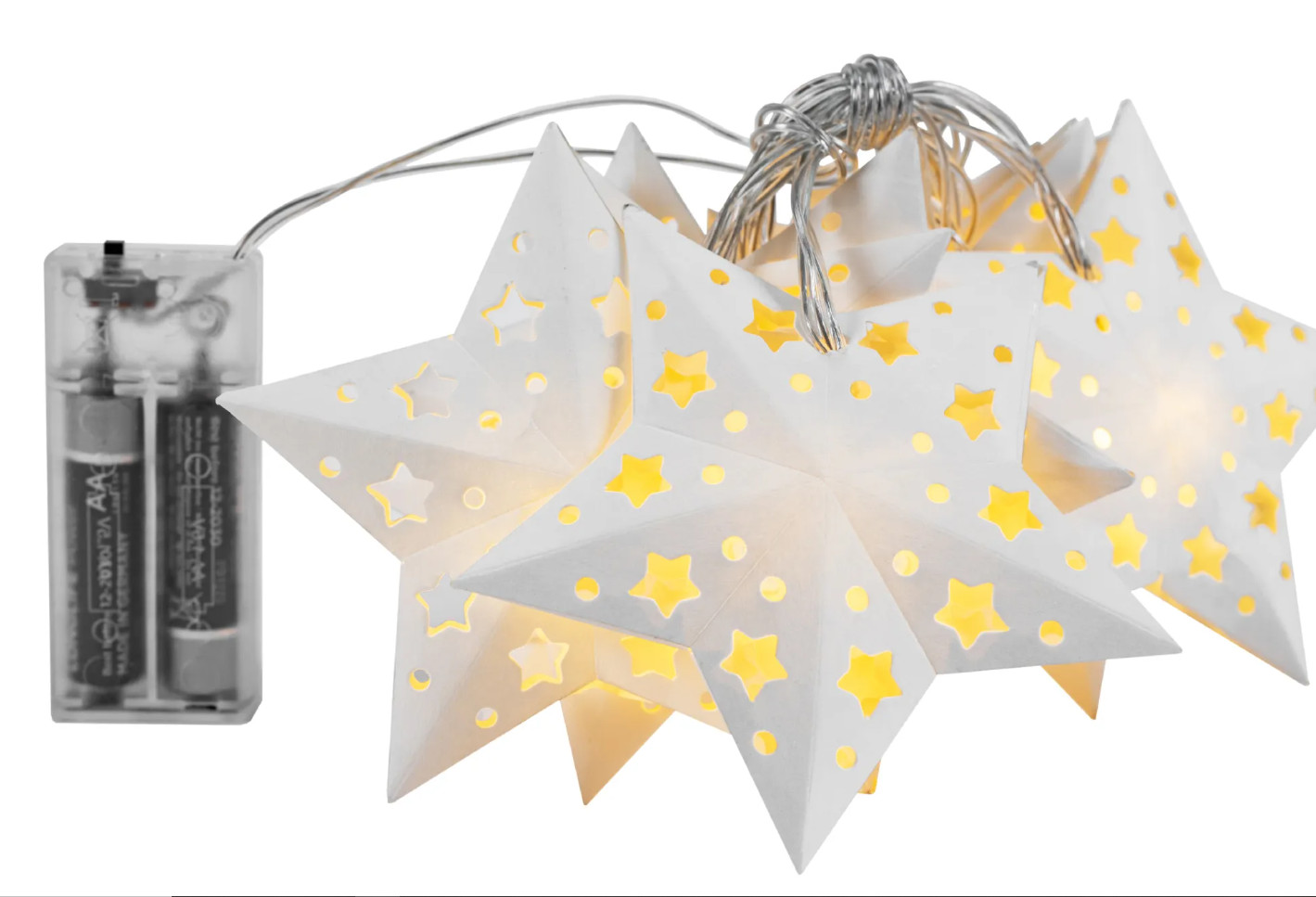 LED girlanda CD008 papírové hvězdy