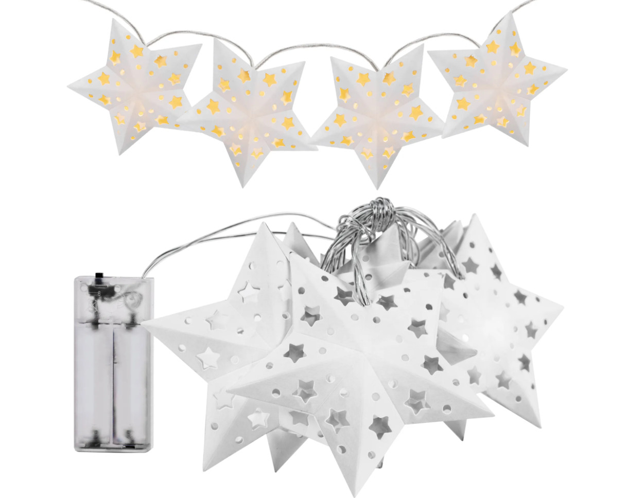 LED girlanda CD008 papírové hvězdy