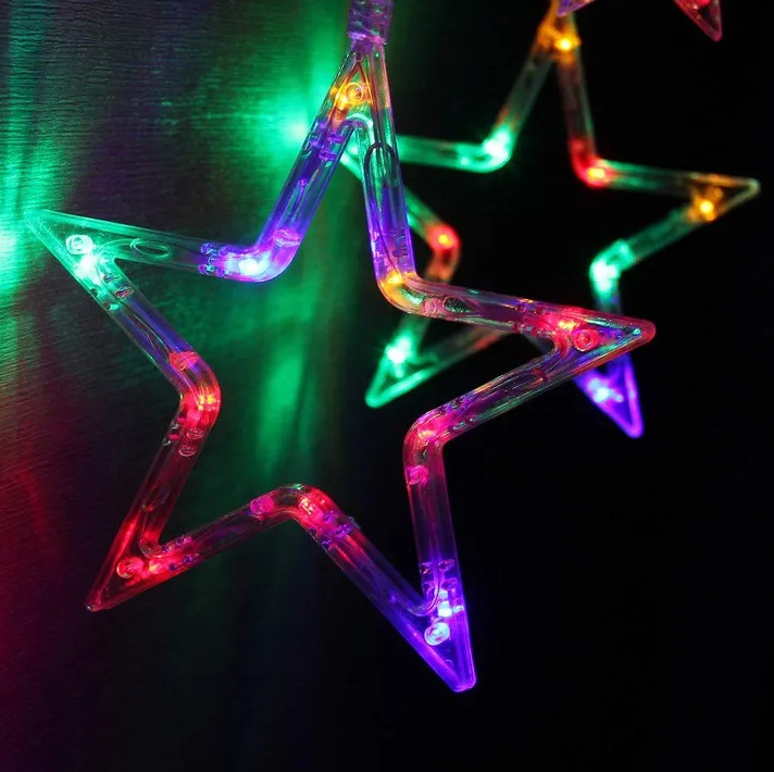 LED závěs CD002-138 barevné hvězdy, s dálkovým ovládáním