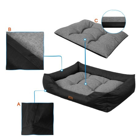 Pelíšek PUFFY R2 EKOMAT černá/grafitová matrace, ekolen