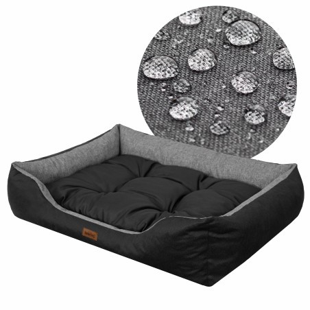 Pelíšek PUFFY R2 EKOSIDE grafitová / černá matrace, ekolen