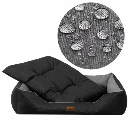 Pelíšek PUFFY R5 EKOSIDE grafitová / černá matrace, ekolen