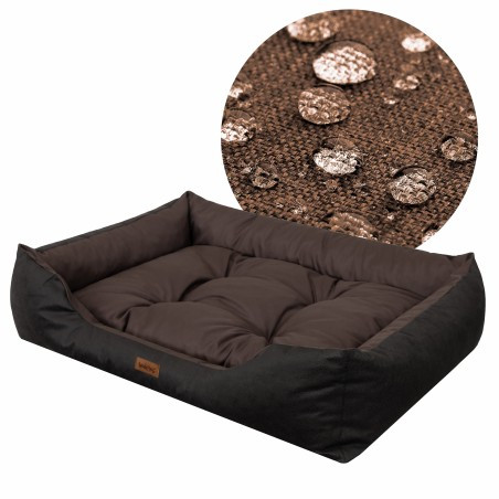 Pelíšek PUFFY R3 hnědý / černý, oxford