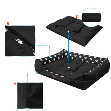 Pelíšek PUFFY R4 černé tlapky, prestige