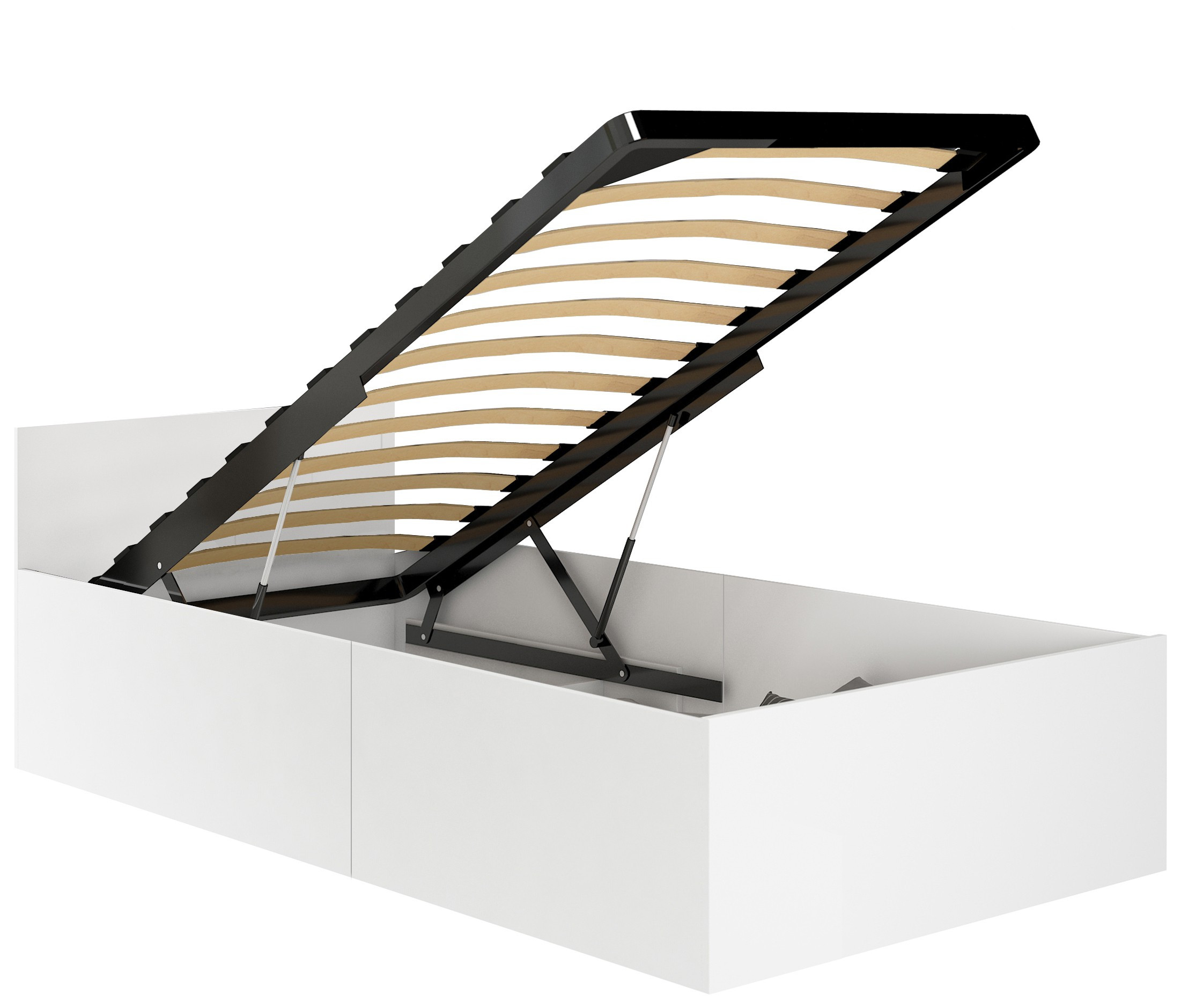 Jednolůžková postel s roštem a matrací 90x200 cm, bílá