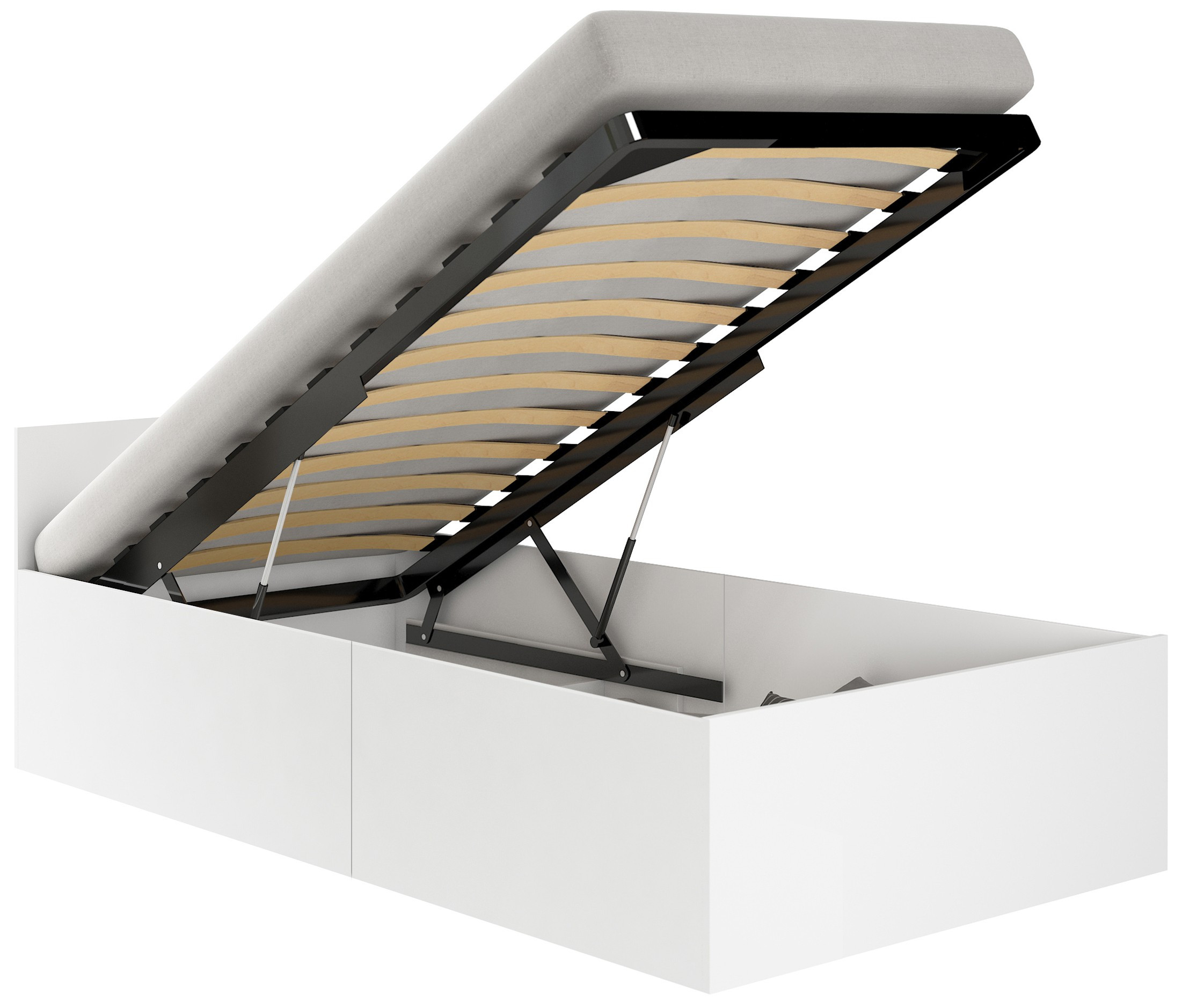 Jednolůžková postel s roštem a matrací 90x200 cm, bílá