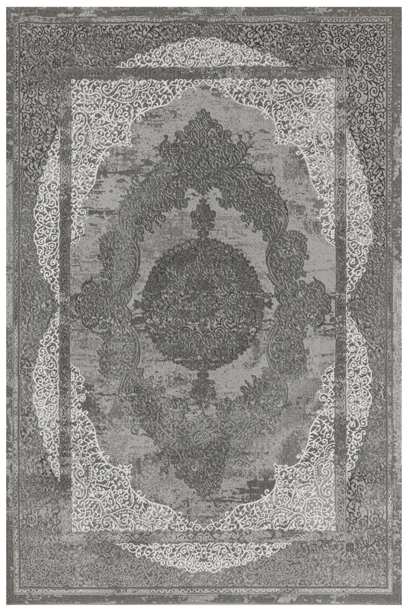 Koberec Allora Plus B826A ornament, šedý / stříbrný