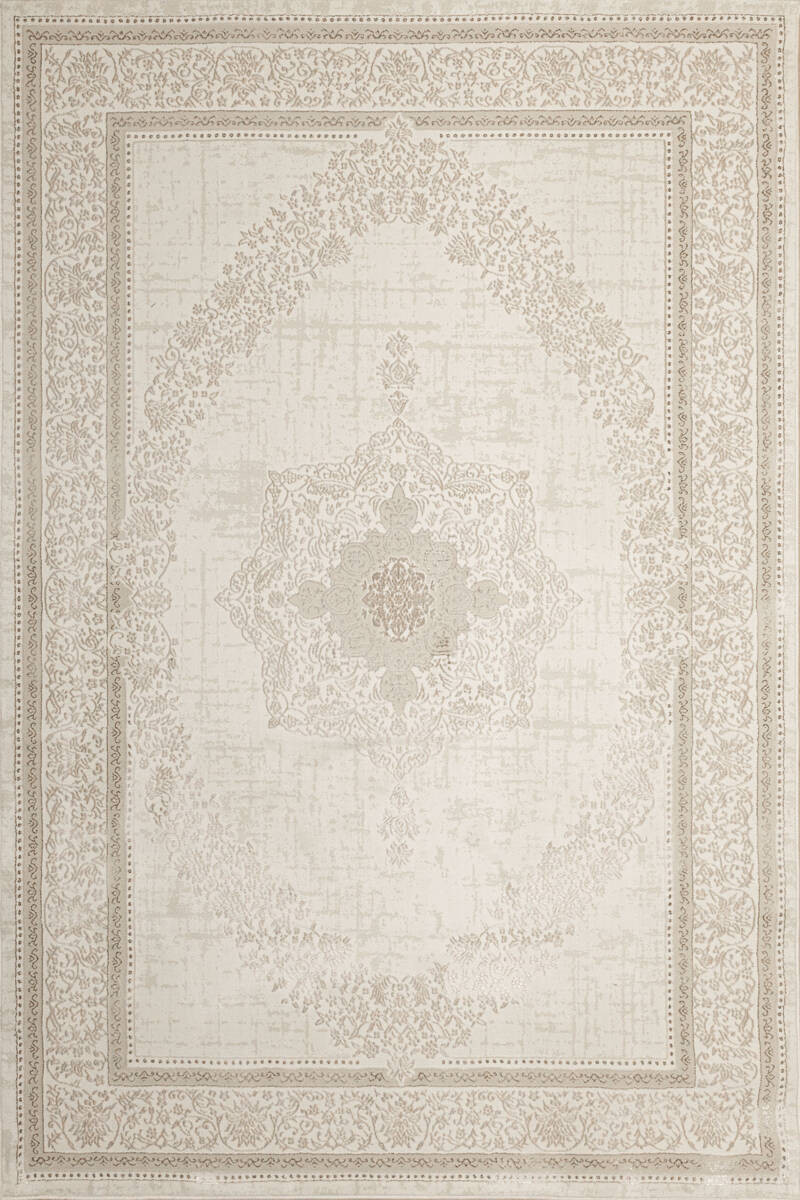 Koberec Allora Plus F344A Ornament, krémový / stříbrný