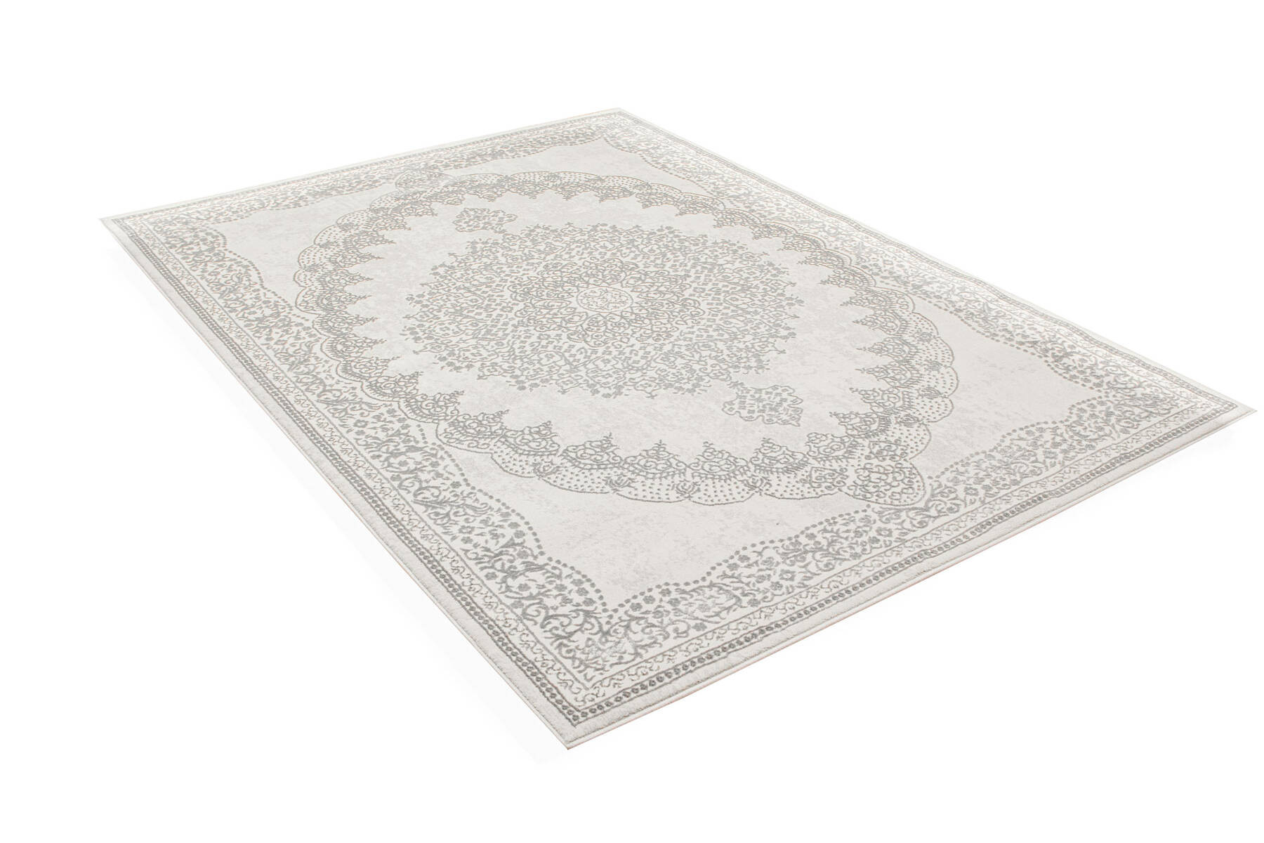 Koberec Allora Plus F345A ornament, stříbrný / šedý