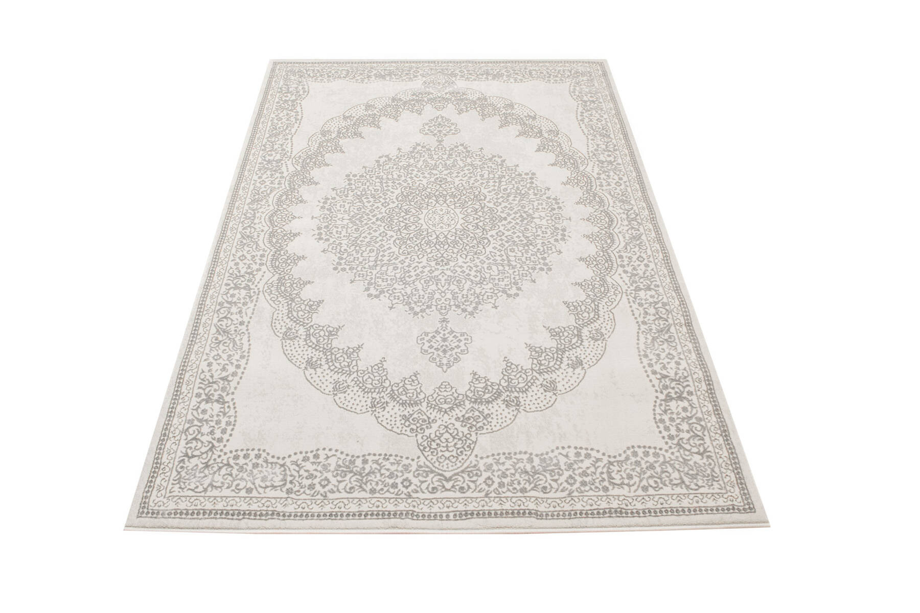 Koberec Allora Plus F345A ornament, stříbrný / šedý