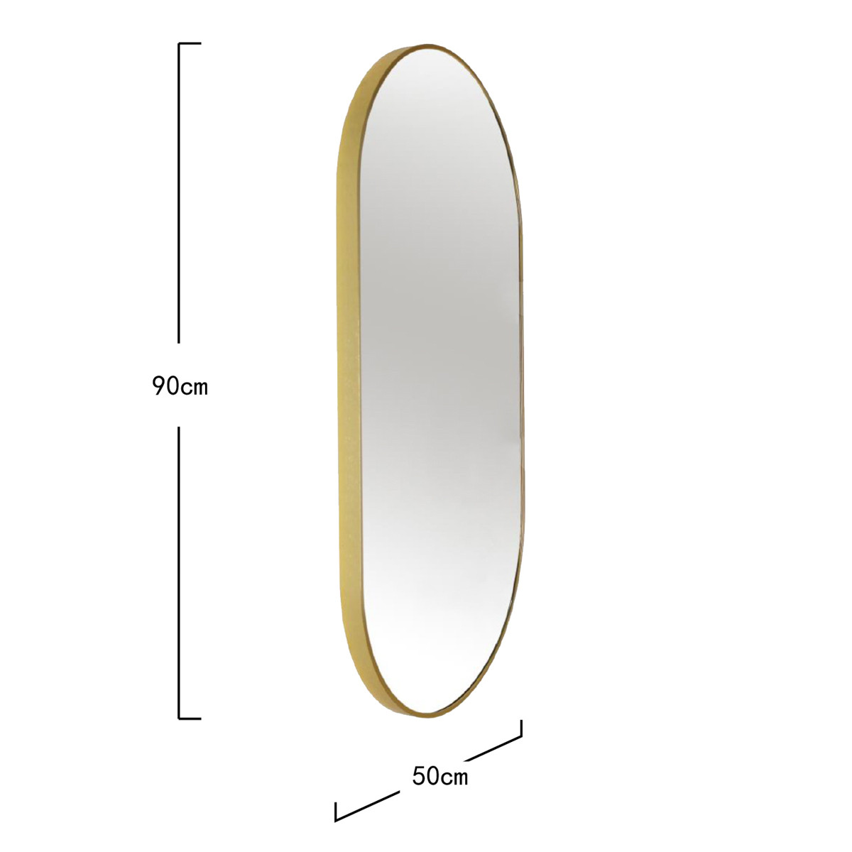 Závěsné oválné zrcadlo ELORA zlaté 872063