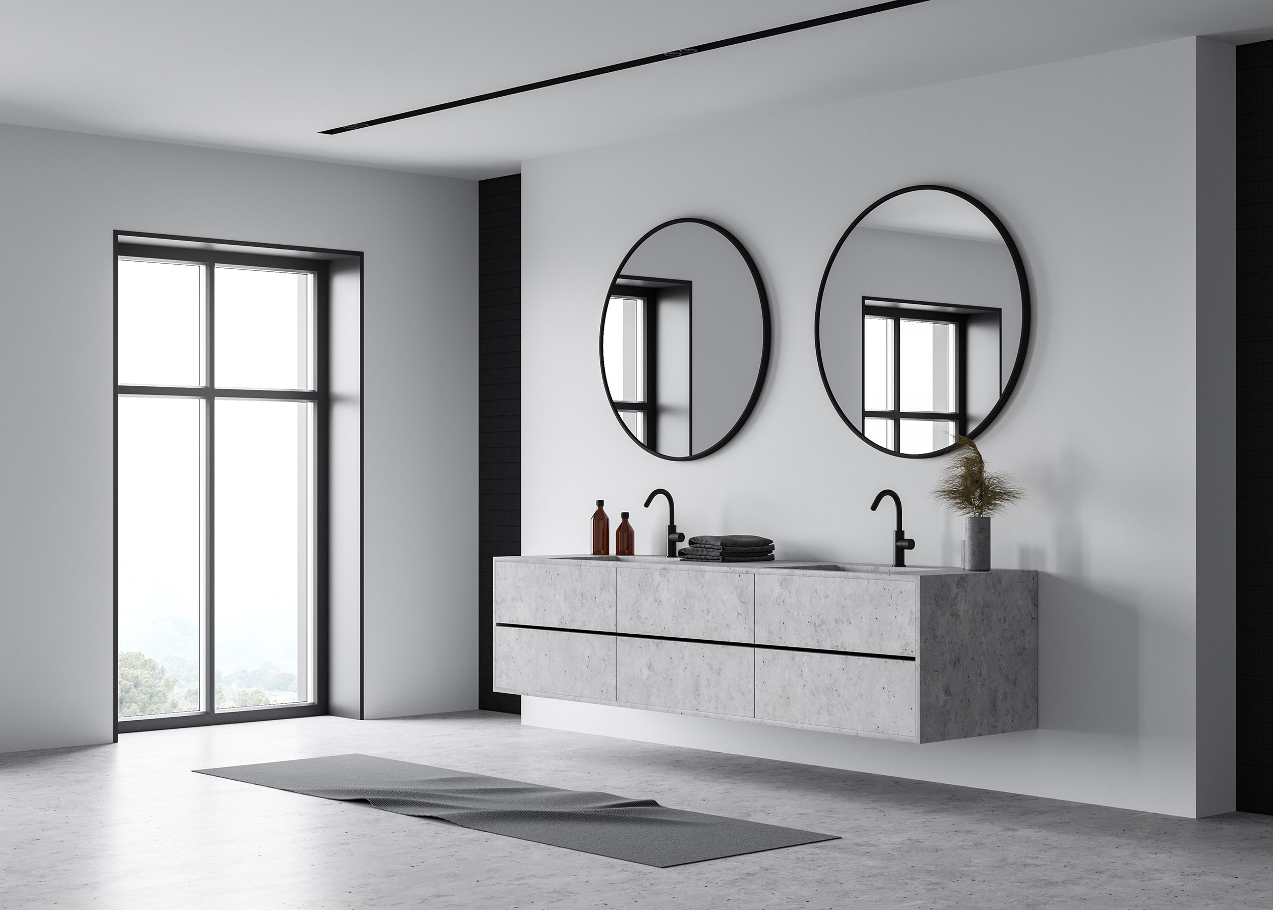 Zrcadlo SANDER 60 cm černé