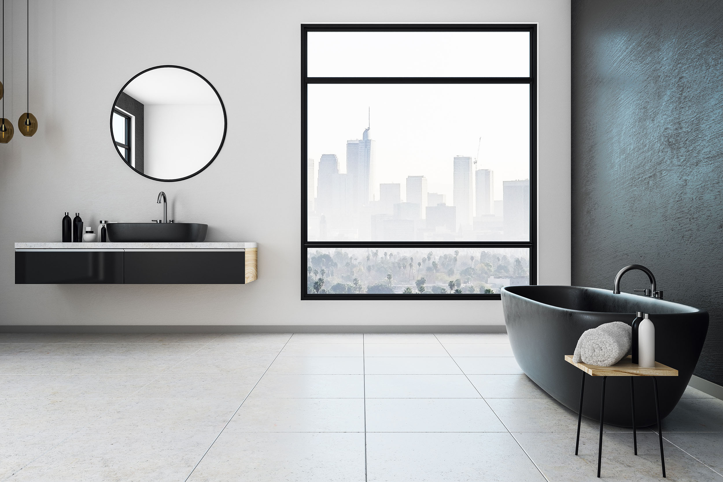 Zrcadlo SANDER 60 cm černé