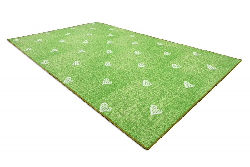 Metrážový koberec HEARTS zelený