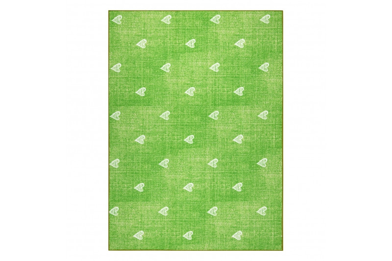 Metrážový koberec HEARTS zelený