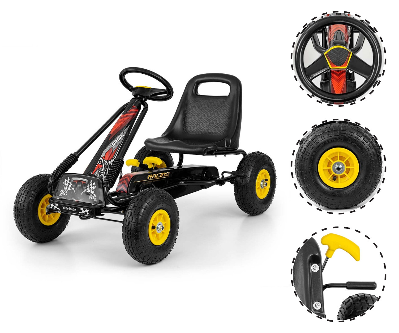 Šlapací motokára Thor černá