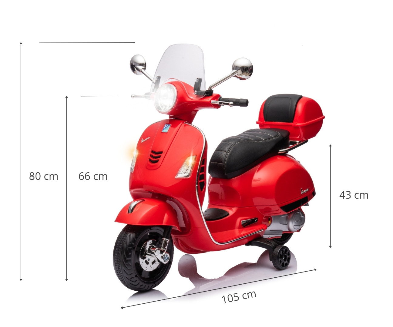 Elektrický skútr Vespa GTS Super červený