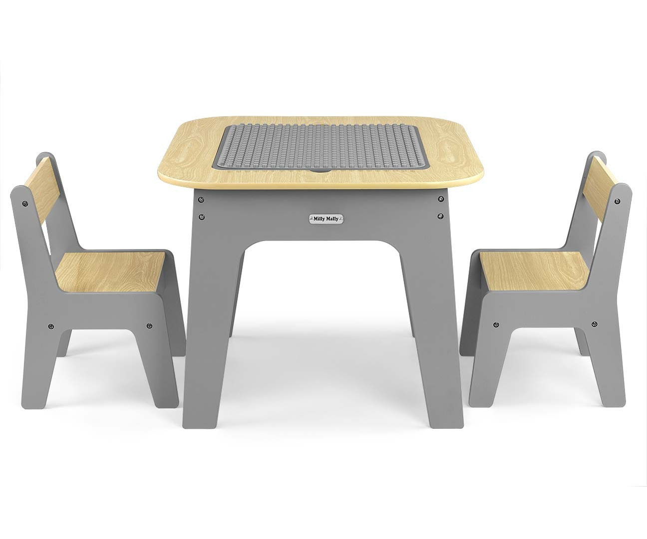 Dětský stůl Olaf Blocks tmavě šedý se dvěma židlemi