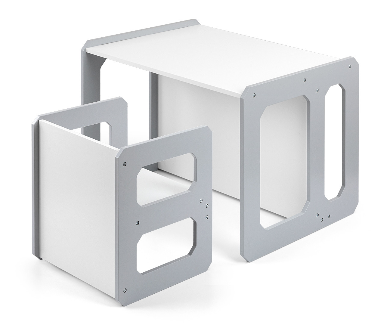 Dětský stůl Stella 3v1 šedý s židlí