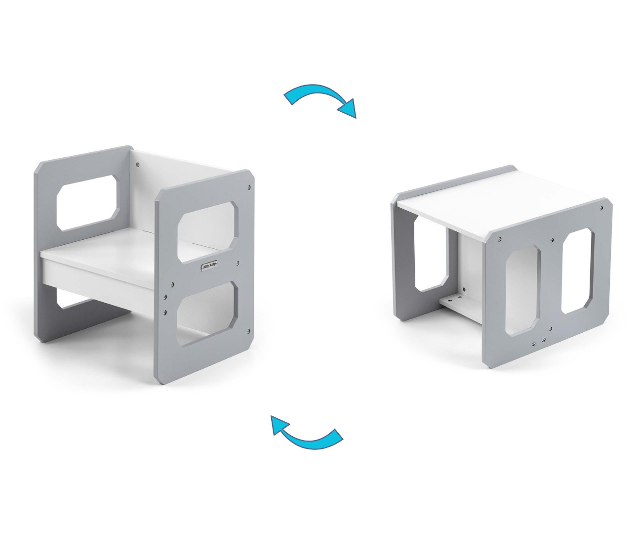 Dětský stůl Stella 3v1 šedý s židlí