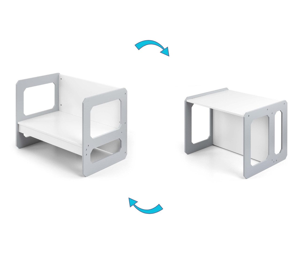 Dětský stůl Stella 3v1 šedý s židlí