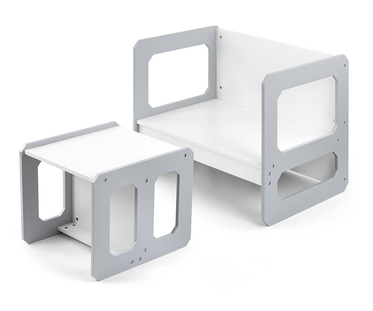 Dětský stůl Stella 3v1 šedý s židlí