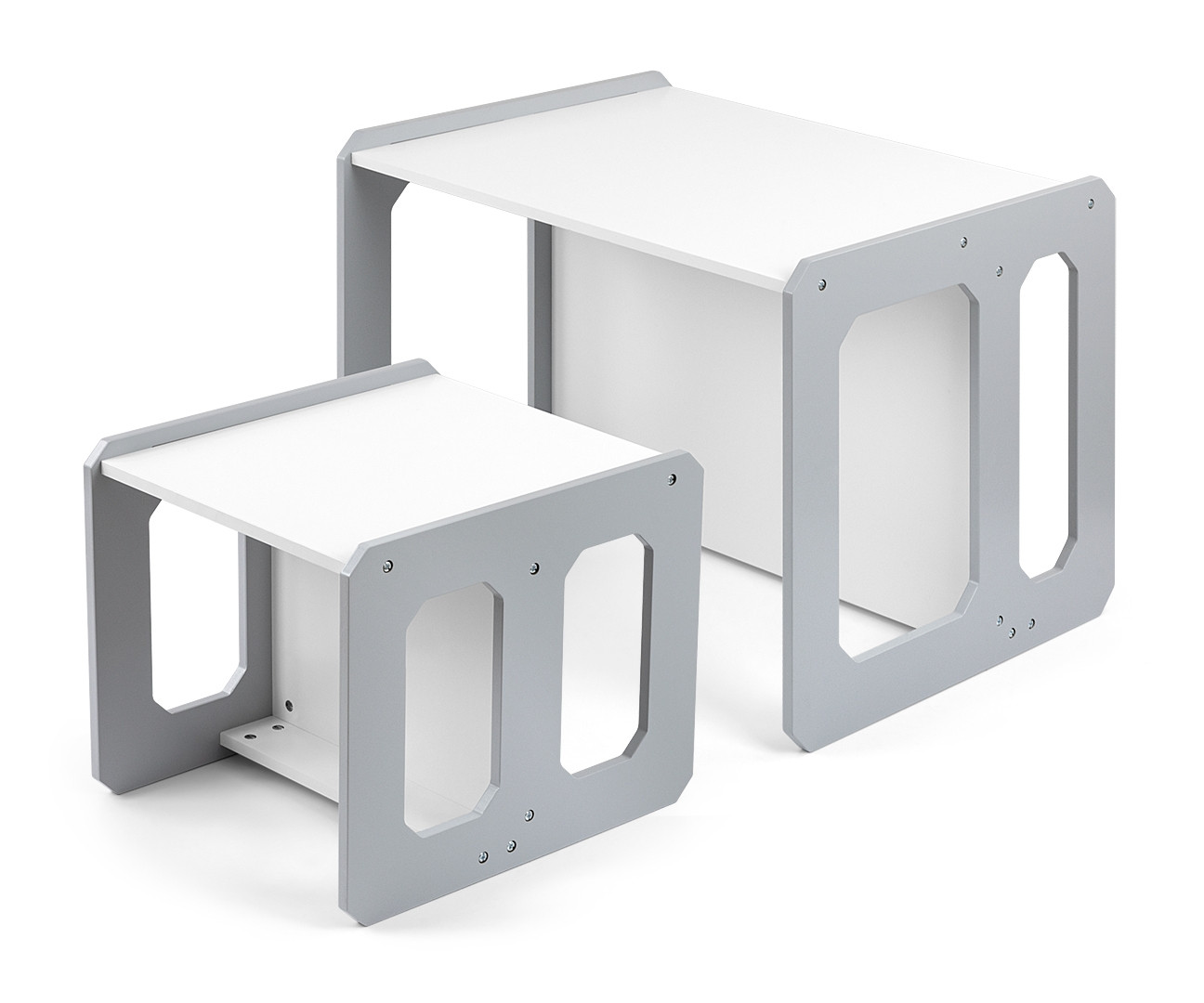 Dětský stůl Stella 3v1 šedý s židlí