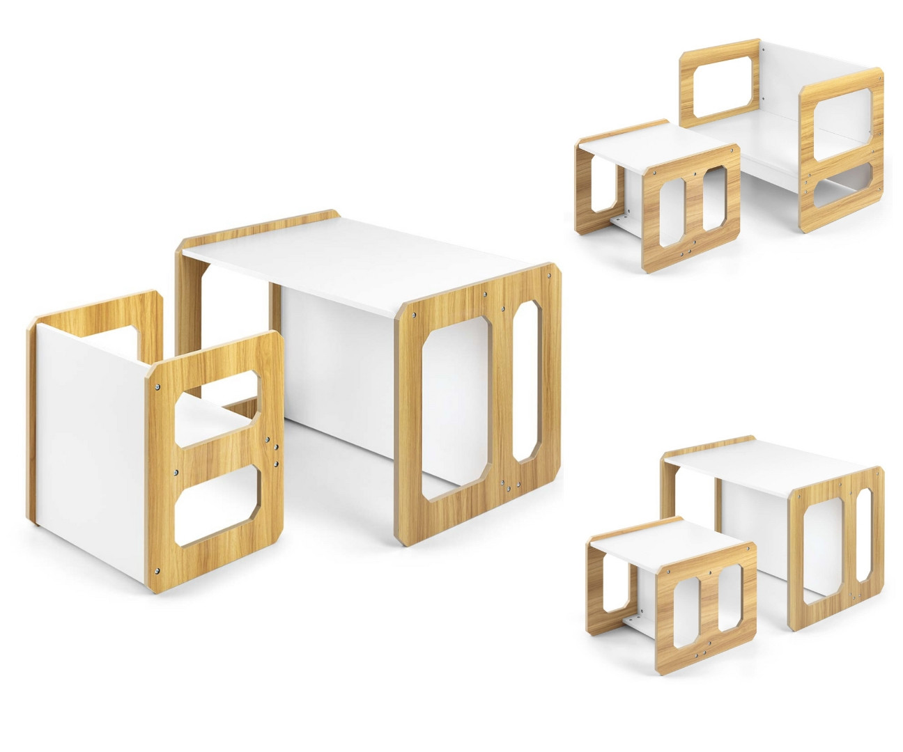 Dětský stůl Stella 3v1 naturální se židlí