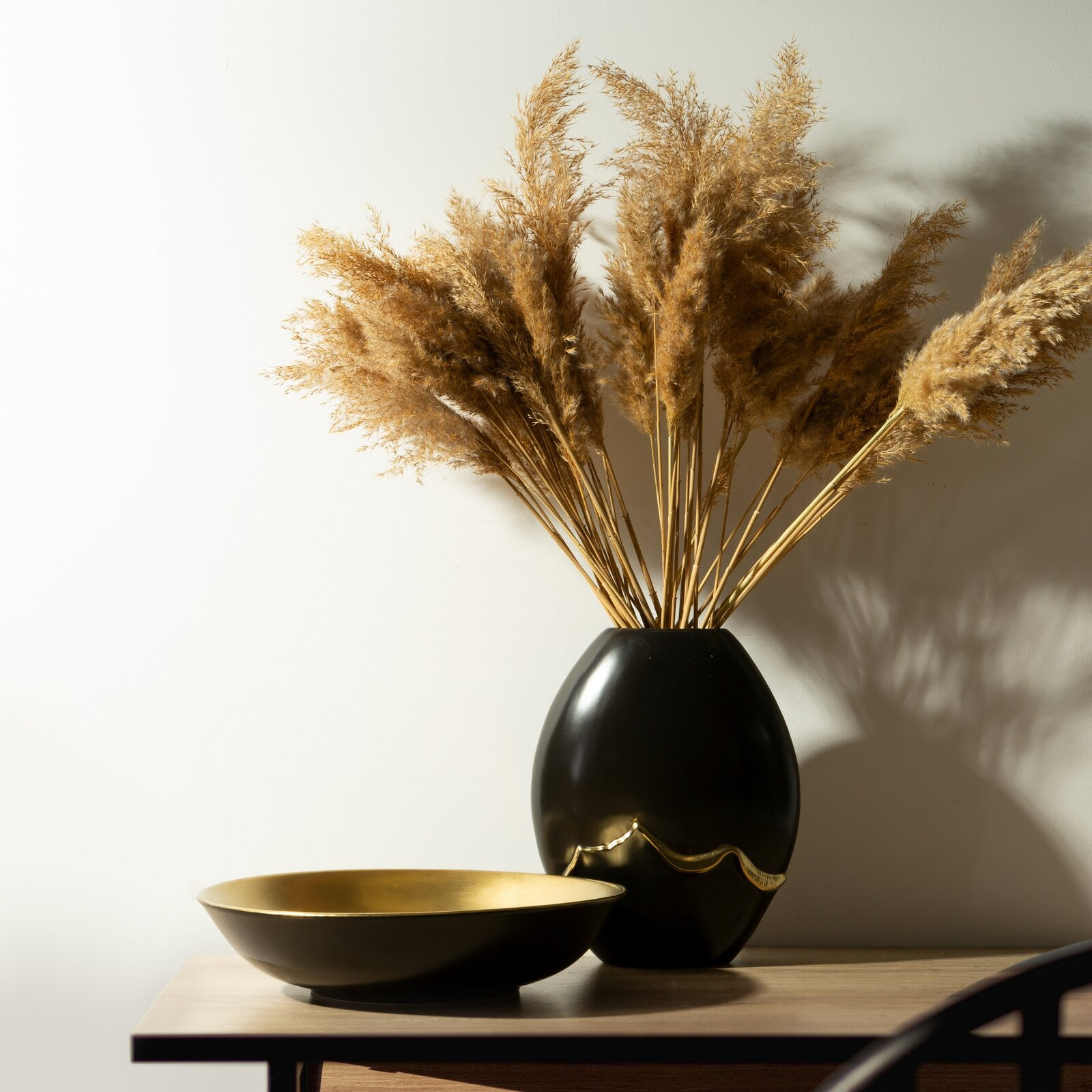 Dekorativní miska EBRU2 03 zlatá / černá