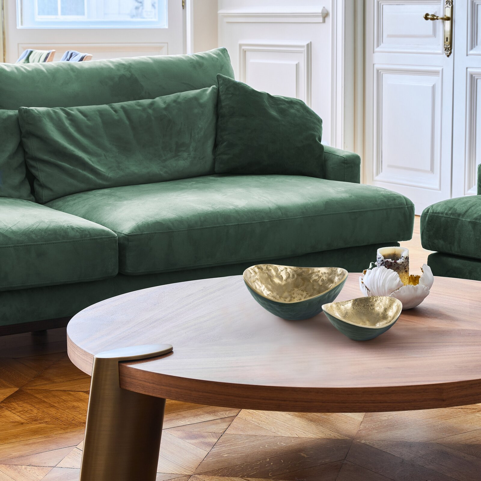 Dekorativní miska PEDRO1 06 tmavě zelená / zlatá