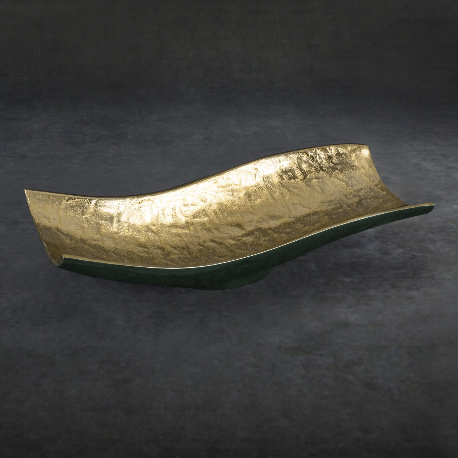 Dekorativní miska PEDRO2 03 tmavě zelená / zlatá