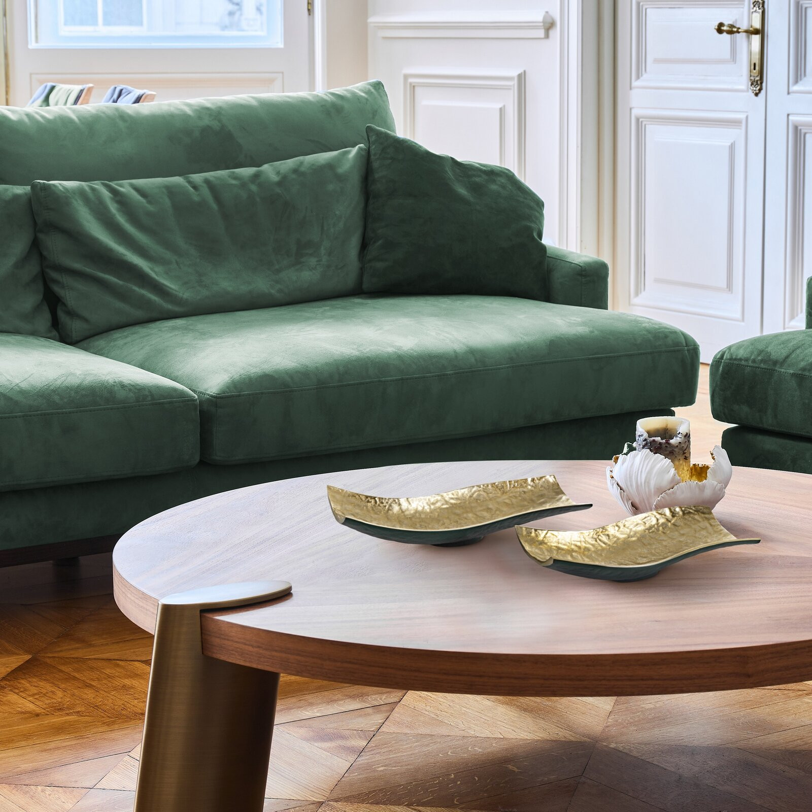 Dekorativní miska PEDRO2 04 tmavě zelená / zlatá