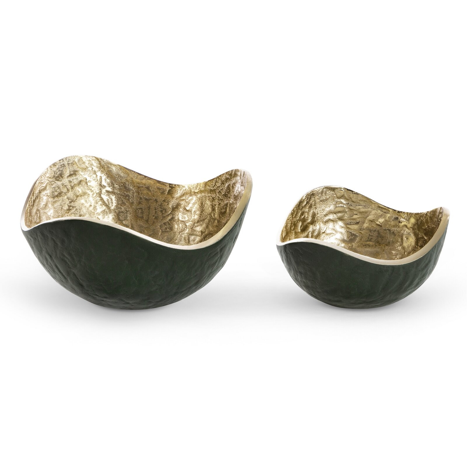 Dekorativní miska PEDRO3 04 tmavě zelená / zlatá