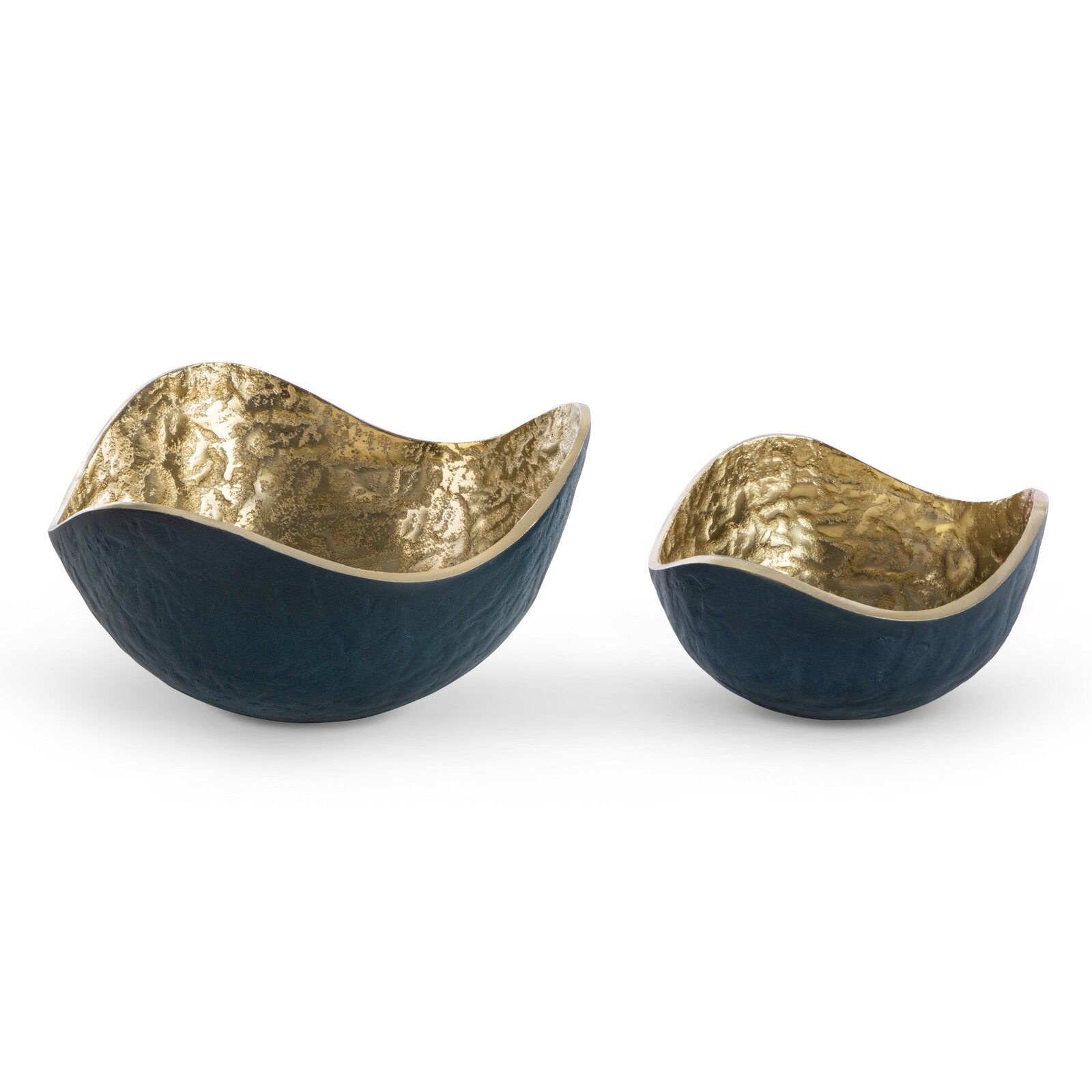 Sada dvou dekorativních misek PEDRO3 07 granátové / zlaté (2ks)