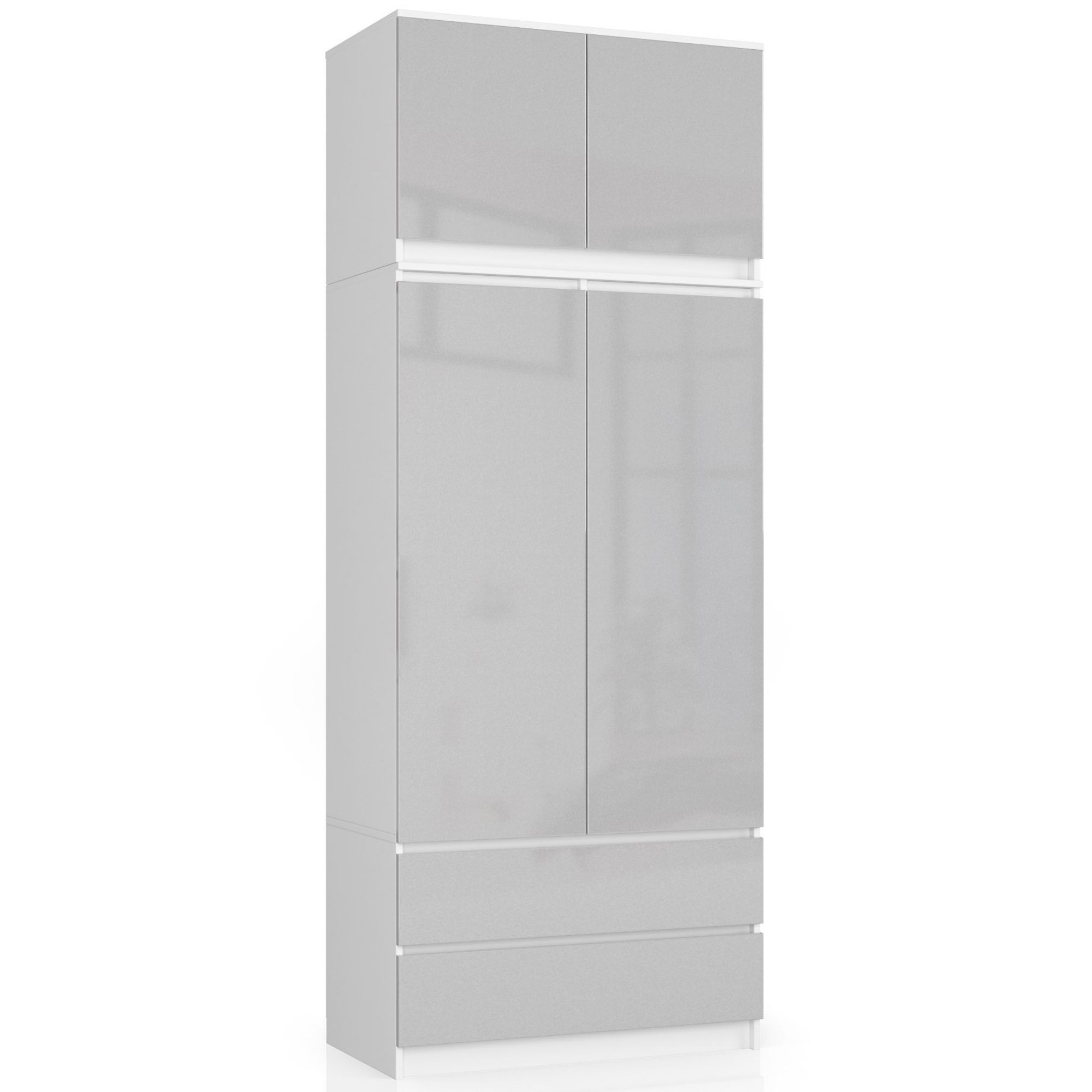Nástavec na skříň S 90 metalický, lesk 2D