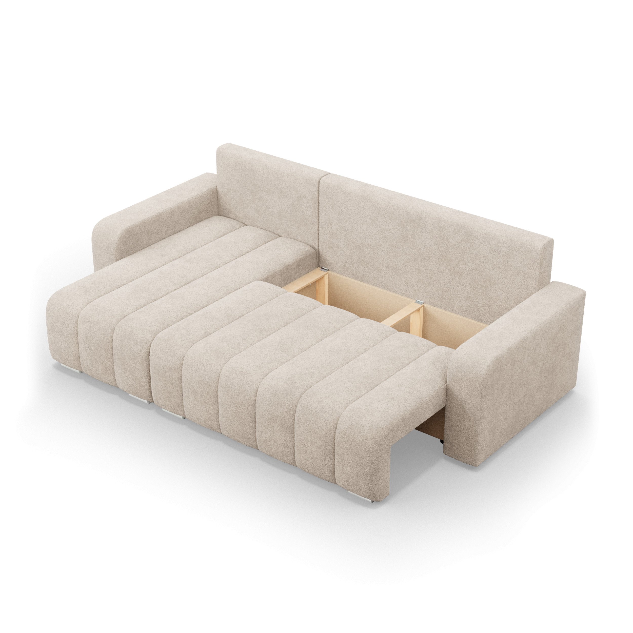 Rohová rozkládací sedačka ABRIELLE levá, béžová