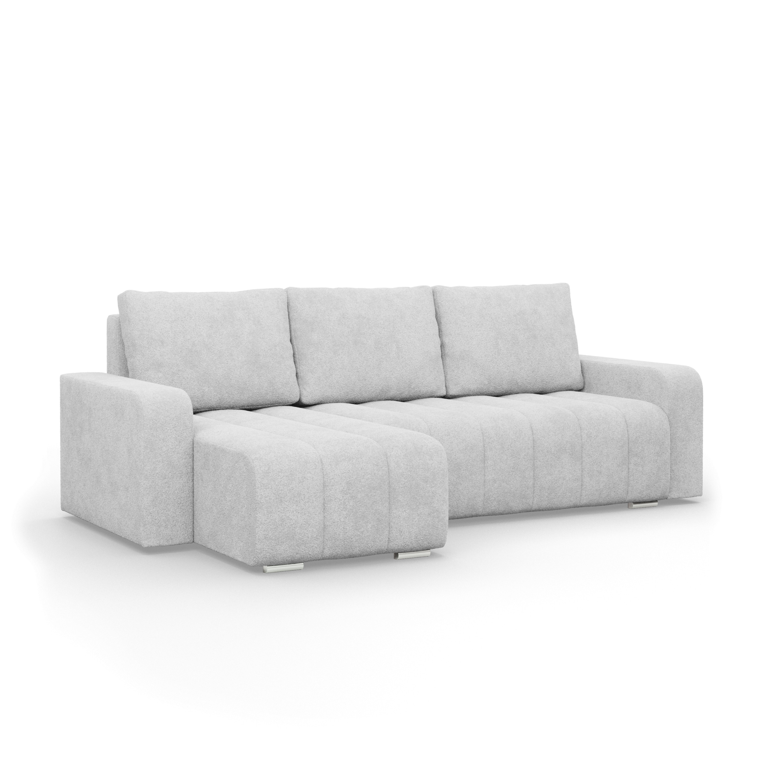 Rohová rozkládací sedačka ABRIELLE levá, světle šedá